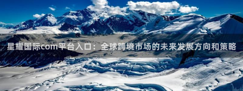 南宫星耀国际官网下载链接：星耀国际com平台入口：全球跨境市场的未来发展方向和策略